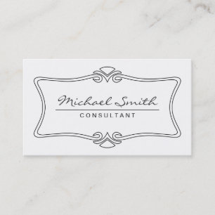 Tarjeta De Visita Blanco profesional elegante del art déco del