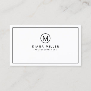Tarjeta De Visita blanco profesional minimalista