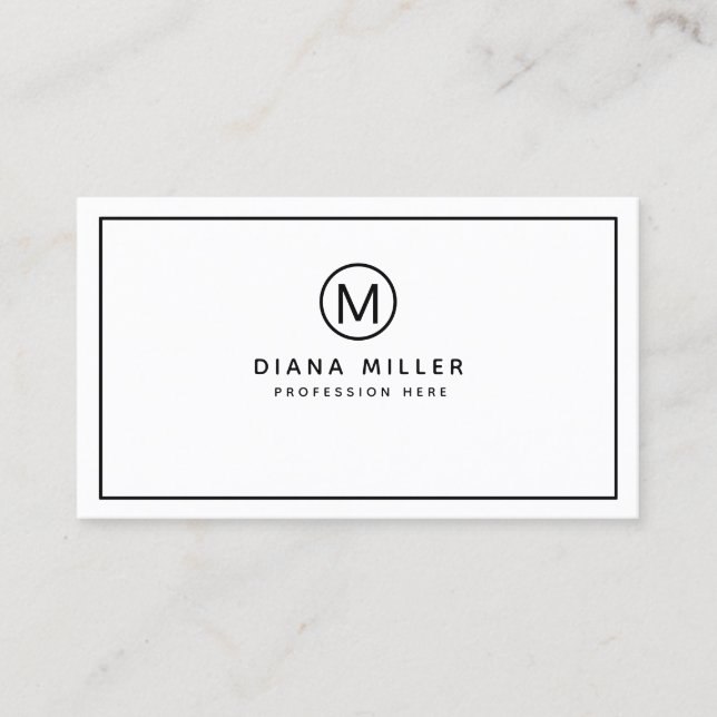 Tarjeta De Visita blanco profesional minimalista (Anverso)
