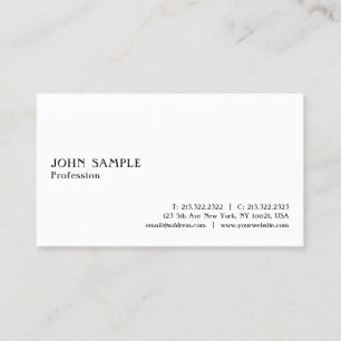 Tarjeta De Visita Blanco Profesional Moderno Elegante Simple