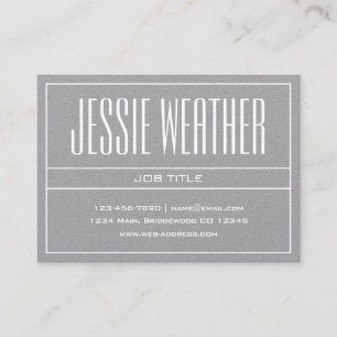Tarjeta De Visita Blanco profesional moderno y elegante en gris prem