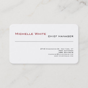 Tarjeta De Visita Blanco Profesional Simple Llanto Moderno Minimalis