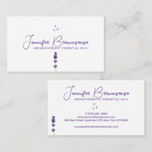 Tarjeta De Visita Blanco Púrpura Lavanda