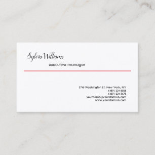 Tarjeta De Visita Blanco Rojo Minimalista moderno y creativo