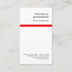 Tarjeta De Visita Blanco rojo moderno profesional