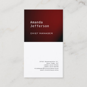 Tarjeta De Visita Blanco rojo profesional Minimalista de seda premiu