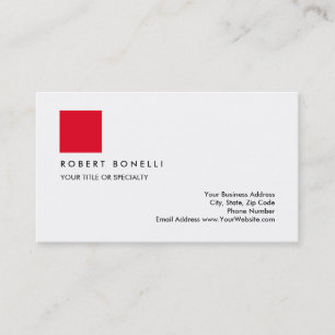 Tarjeta De Visita Blanco Rojo Rojo Exclusivo Moderno Profesional
