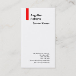 Tarjeta De Visita Blanco rojo vertical profesional plano minimalista