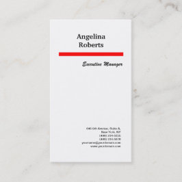 Tarjeta De Visita Blanco rojo vertical profesional plano minimalista