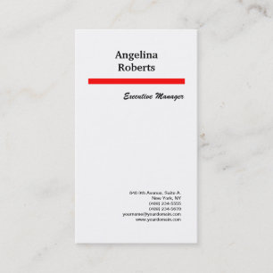 Tarjeta De Visita Blanco rojo vertical profesional plano minimalista