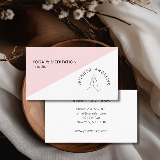 Tarjeta De Visita Blanco rosa manos (Hands Pink White Business Card)
