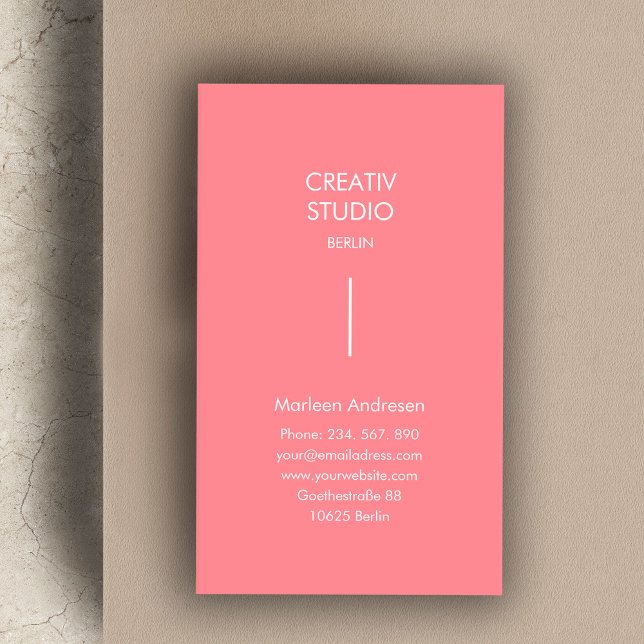 Tarjeta De Visita Blanco rosa Minimalista moderno (Subido por el creador)