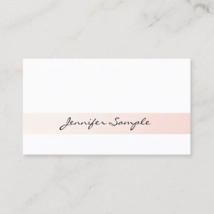 Tarjeta De Visita Blanco rosado de moda del llano elegante simple