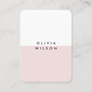 Tarjeta De Visita Blanco rosado Minimalista moderno