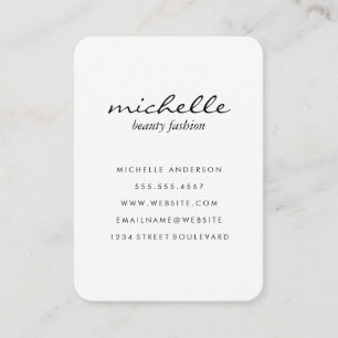 Tarjeta De Visita Blanco sencillo minimalista con texto cursivo