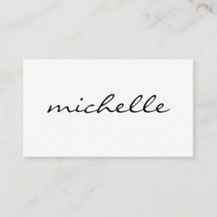 Tarjeta De Visita Blanco sencillo minimalista con texto cursivo