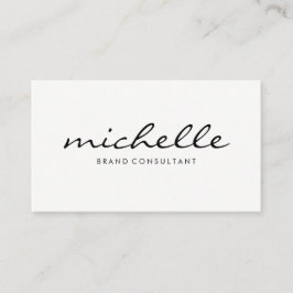 Tarjeta De Visita Blanco sencillo minimalista con texto cursivo