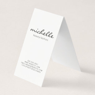 Tarjeta De Visita Blanco sencillo minimalista con texto cursivo