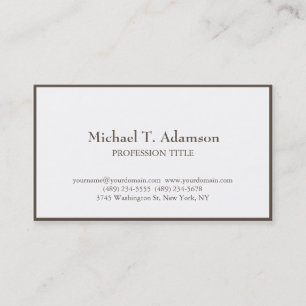 Tarjeta De Visita Blanco sencillo y elegante minimalista