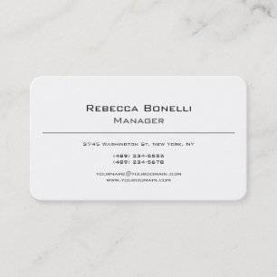 Tarjeta De Visita Blanco sencillo y Minimalista moderno único