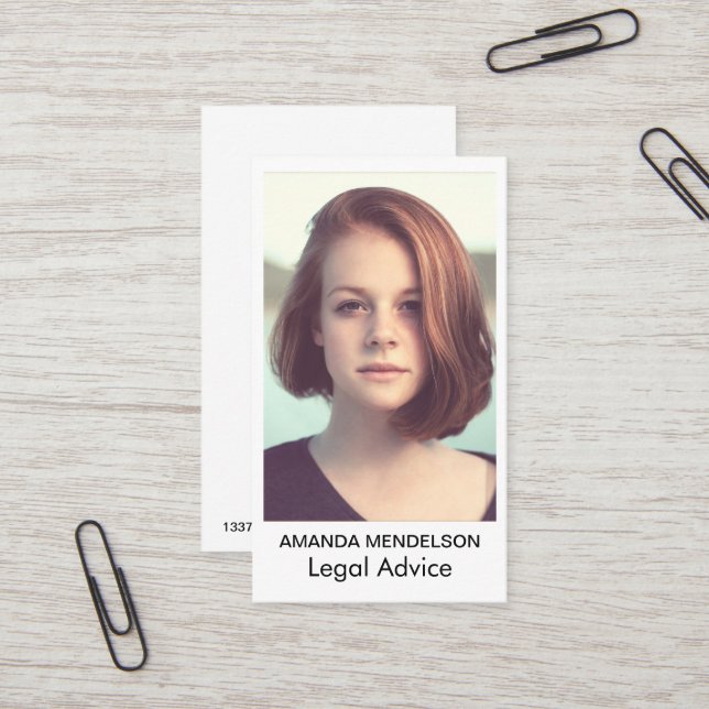 Tarjeta De Visita Blanco simple con la imagen (Anverso/Reverso In Situ)