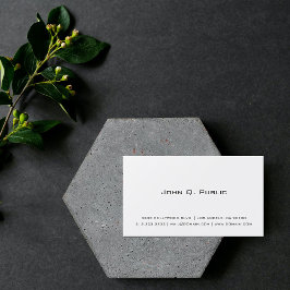 Tarjeta De Visita Blanco simple profesional