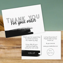 Blanco urbano con logo hipster nota de agradecimie