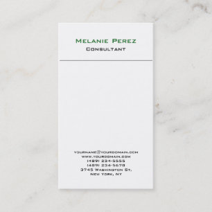 Tarjeta De Visita Blanco verde claro moderno y sencillo profesional