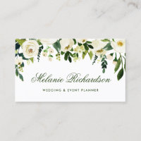 Blanco verde floral de la acuarela elegante