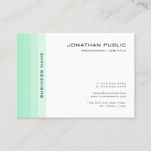 Tarjeta De Visita Blanco Verde Mint Moderno Sencillo Elegante
