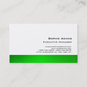 Tarjeta De Visita Blanco verde profesional moderno y sencillo único