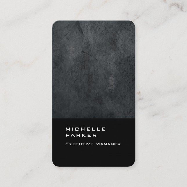 Tarjeta De Visita Blanco vertical elegante moderno gris claro negro (Anverso)