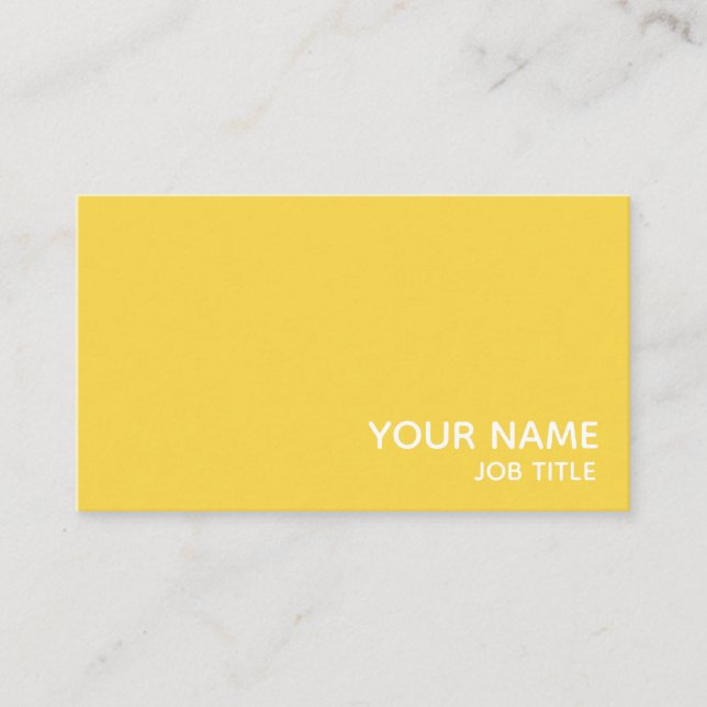 Tarjeta De Visita Blanco y amarillo Minimalista moderno (Anverso)