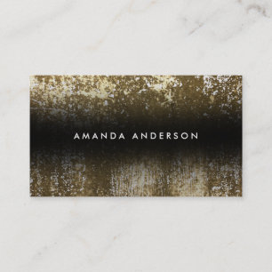 Tarjeta De Visita Blanco y dorado grunge contemporáneo