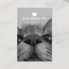 Tarjeta De Visita Blanco y negro 17 años de gatito en blanco