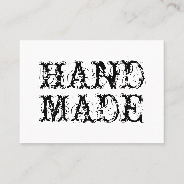 Tarjeta De Visita Blanco y negro artesanales de estilo moderno (Anverso)