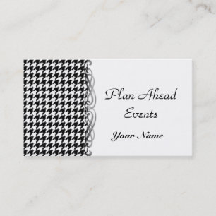Tarjeta de visita blanco y negro de Houndstooth