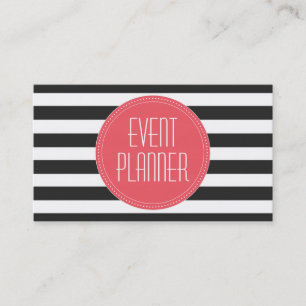 Tarjeta de visita blanco y negro de la raya del