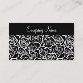 Tarjeta de visita blanco y negro de los rosas del