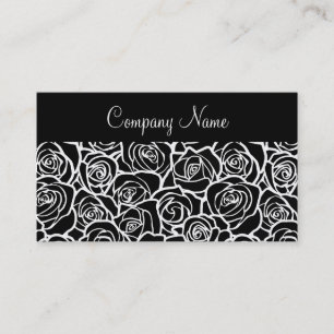 Tarjeta de visita blanco y negro de los rosas del