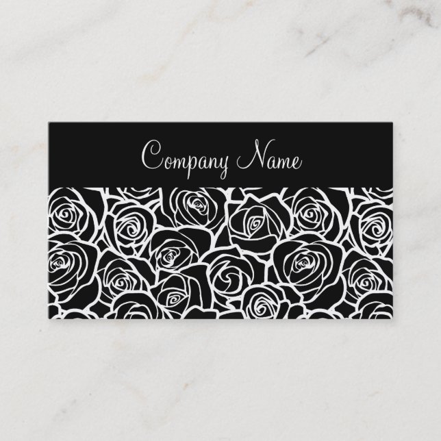 Tarjeta de visita blanco y negro de los rosas del (Anverso)
