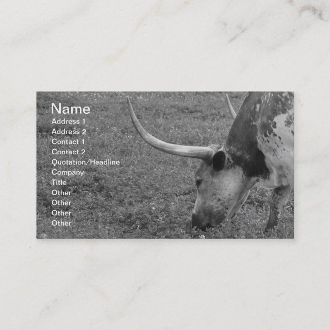 Tarjeta de visita blanco y negro del (Anverso)