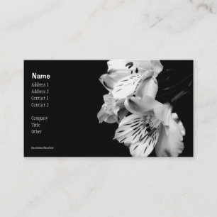 Tarjeta de visita blanco y negro del lirio del