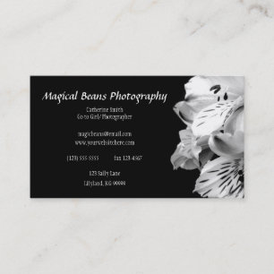 Tarjeta de visita blanco y negro del perfil del