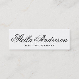 Tarjeta de visita blanco y negro elegante