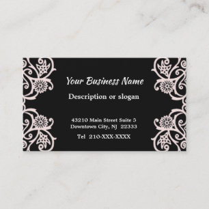 Tarjeta de visita blanco y negro elegante de la