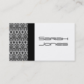Tarjeta de visita blanco y negro elegante del