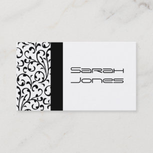 Tarjeta de visita blanco y negro elegante del