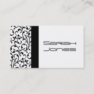 Tarjeta de visita blanco y negro elegante del