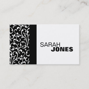 Tarjeta de visita blanco y negro elegante del